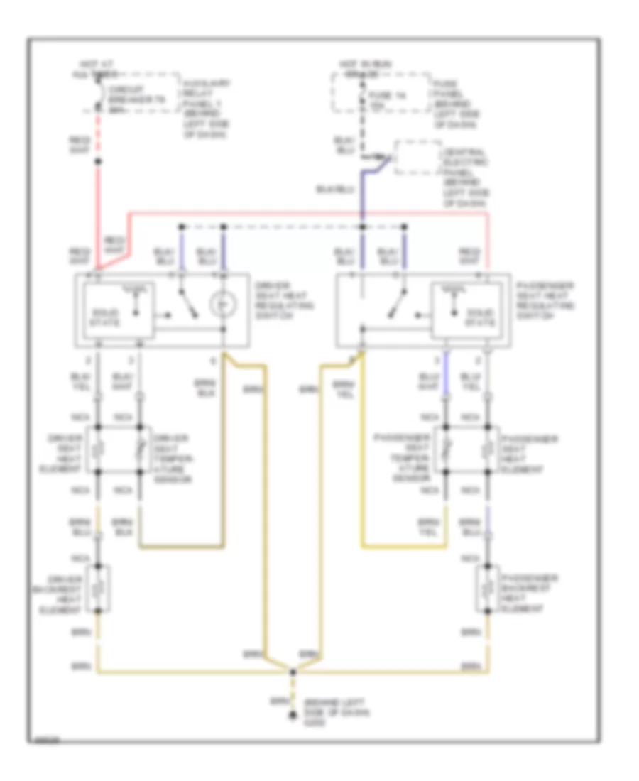 Heated Seats Wiring Diagram for Audi 100 1992
