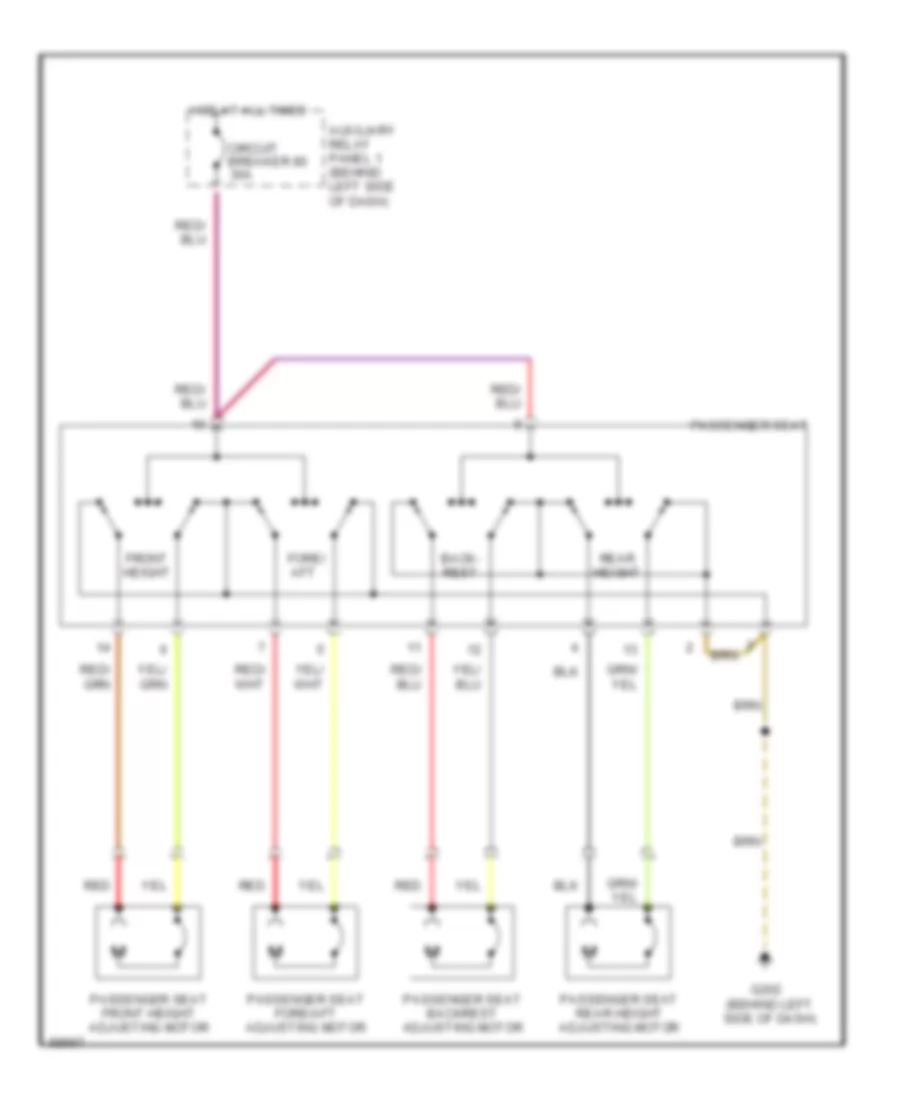 Passenger Seat Wiring Diagram with Driver Memory Seat for Audi 100 1992