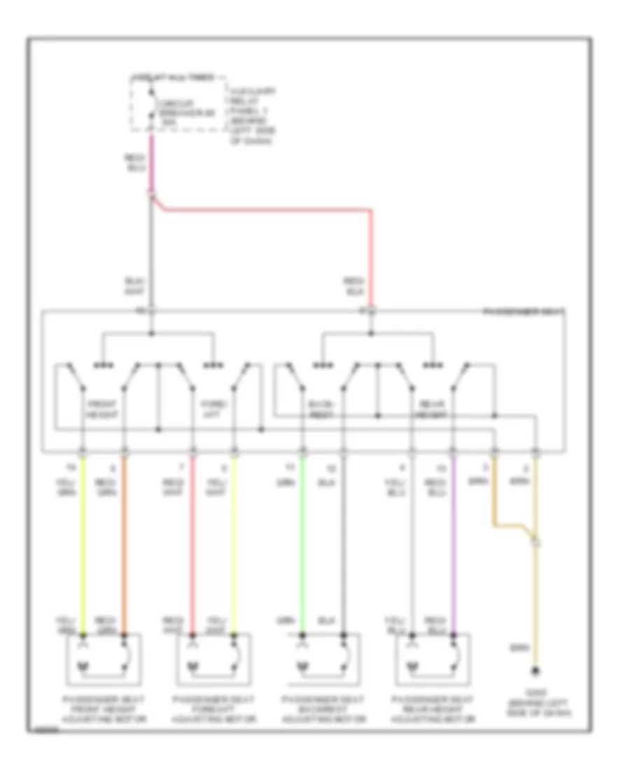 Passenger Seat Wiring Diagram without Driver Memory Seat for Audi 100 1992