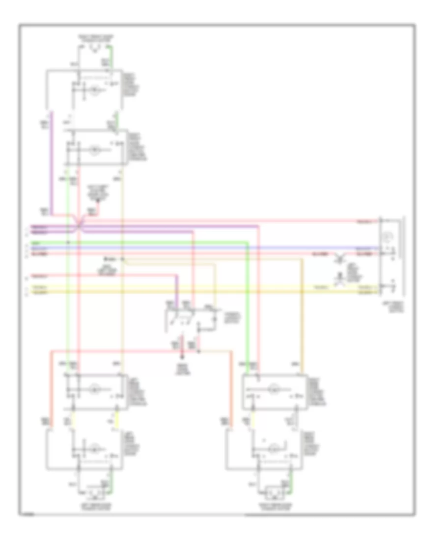 Power Windows Wiring Diagram Early Production 2 of 2 for Audi 100 1992