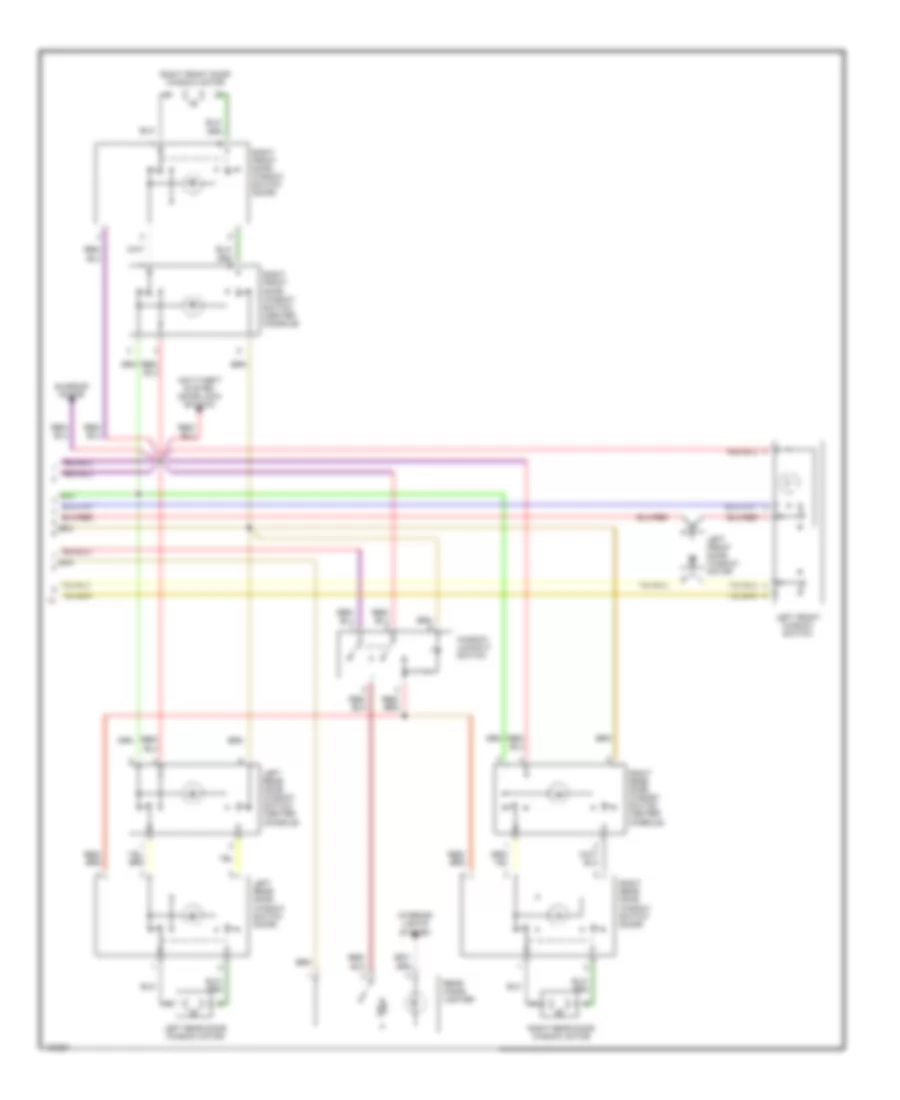 Power Windows Wiring Diagram Late Production 2 of 2 for Audi 100 1992