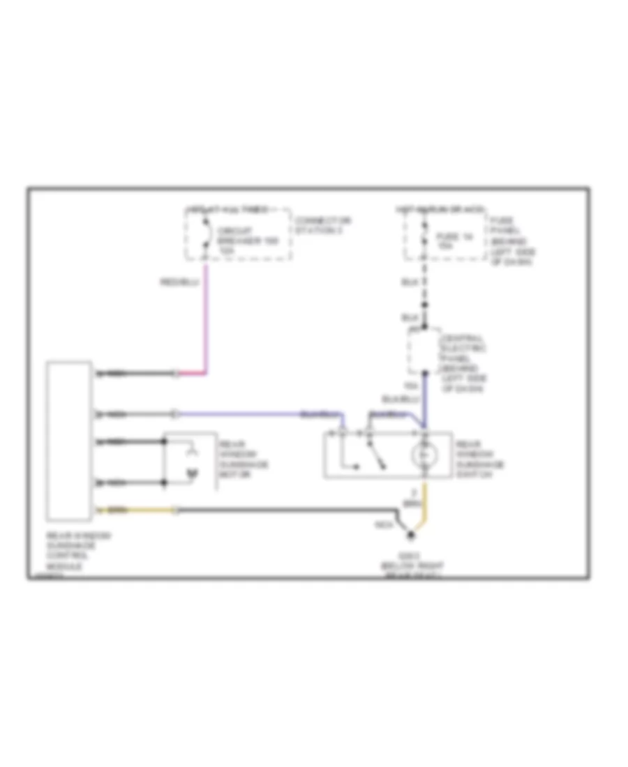 Rear Window Sun Shade Wiring Diagram for Audi 100 1992