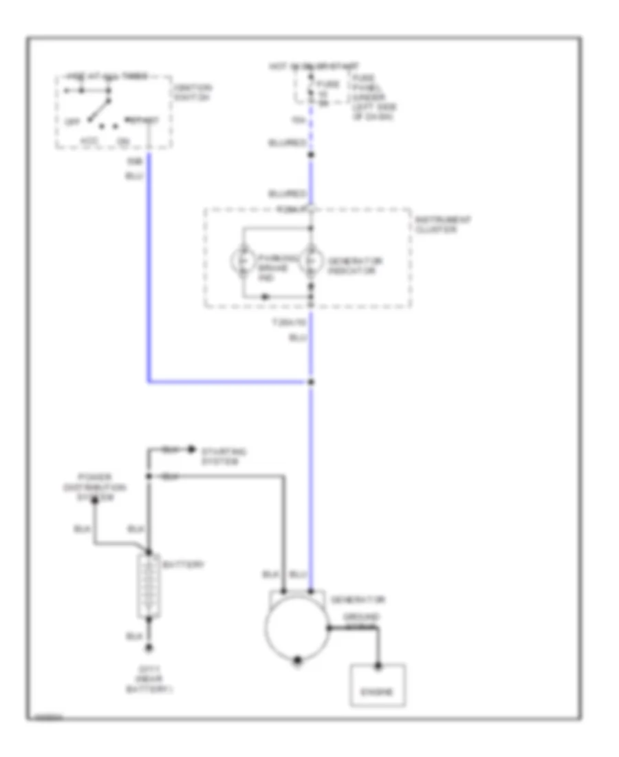 Charging Wiring Diagram Early Production for Audi 100 1992