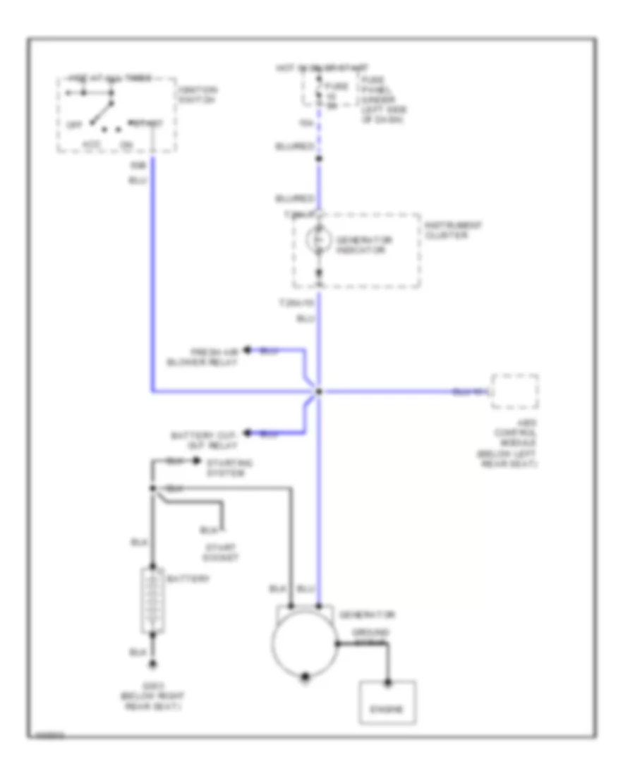 Charging Wiring Diagram Late Production for Audi 100 1992