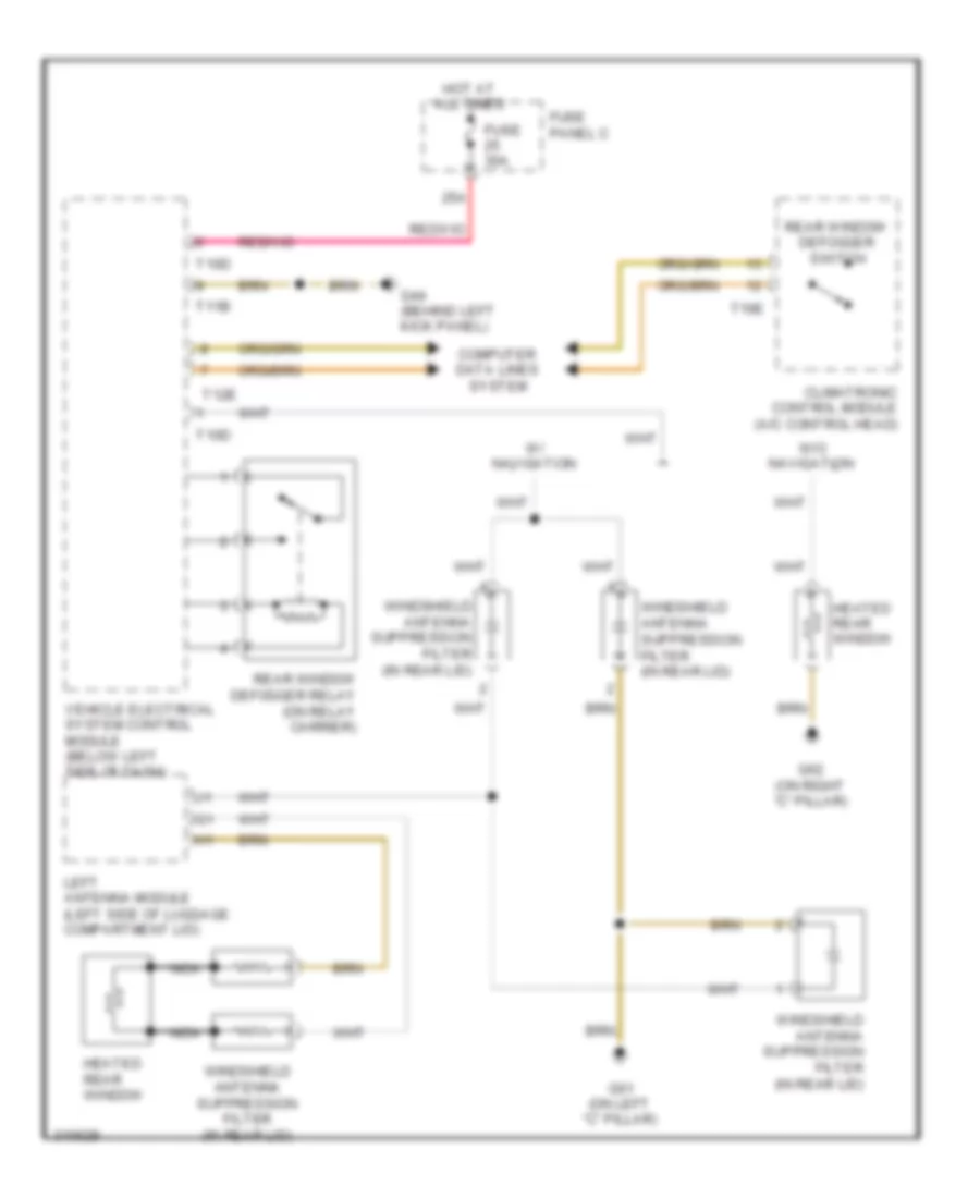 Rear Defogger Wiring Diagram Early Production for Audi A3 Quattro 2009