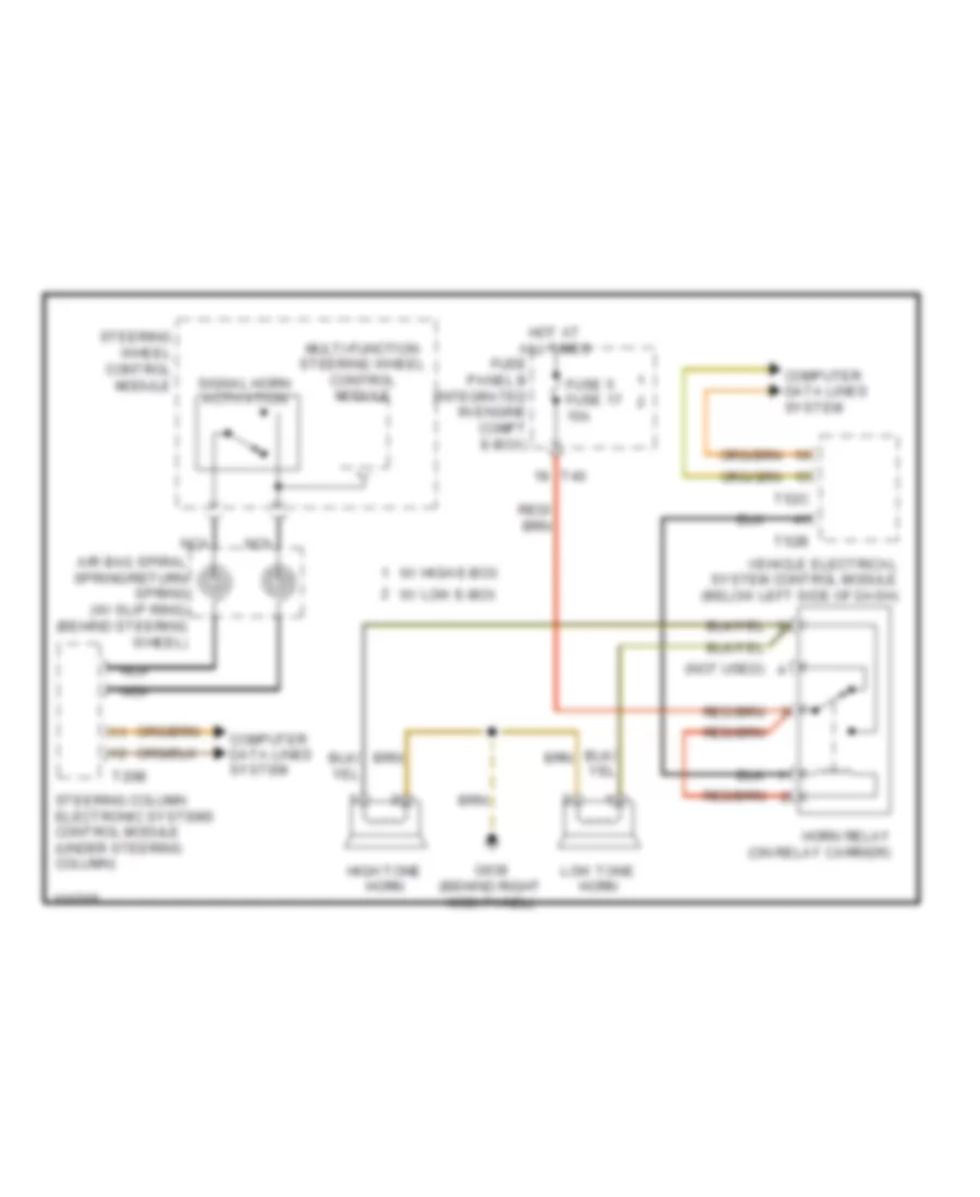 Horn Wiring Diagram Late Production for Audi A3 Quattro 2009