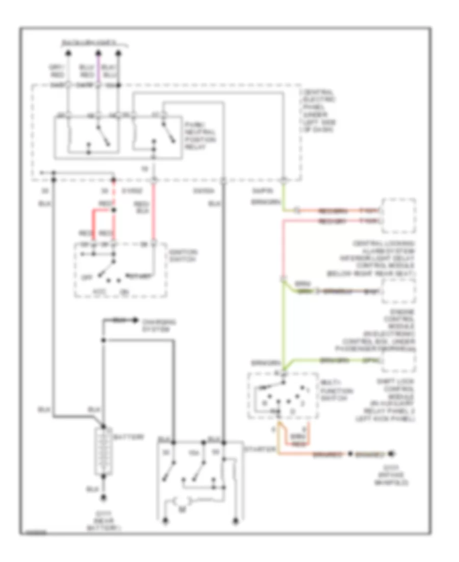 Starting Wiring Diagram A T Early Production for Audi 100 CS 1992