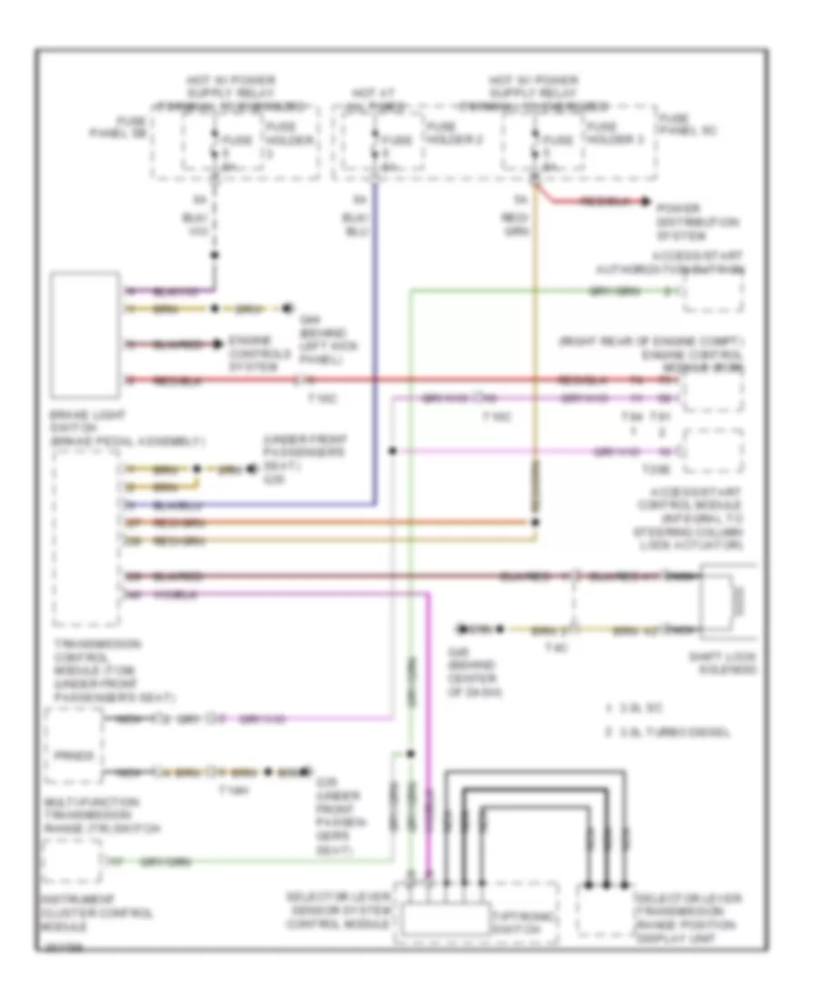 Shift Interlock Wiring Diagram for Audi Q7 3.0 TDI 2011