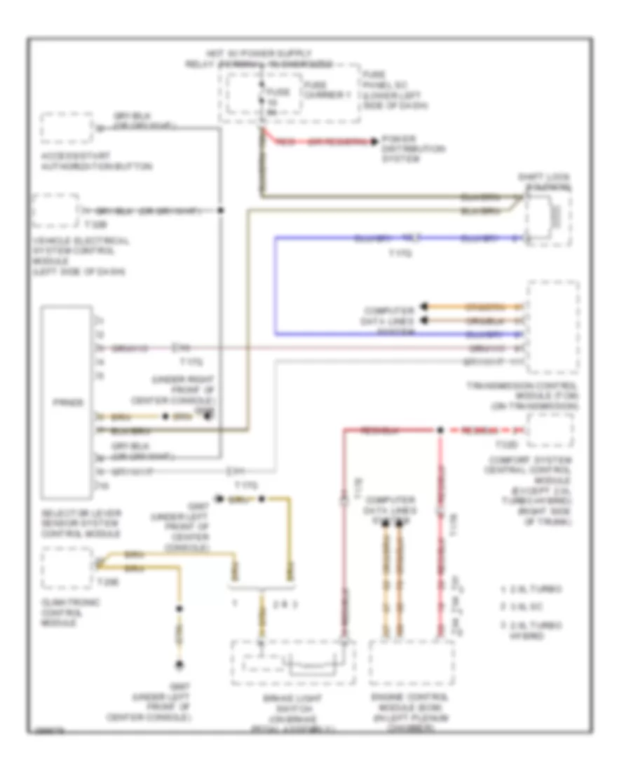 Shift Interlock Wiring Diagram for Audi Q5 Premium Plus 2013