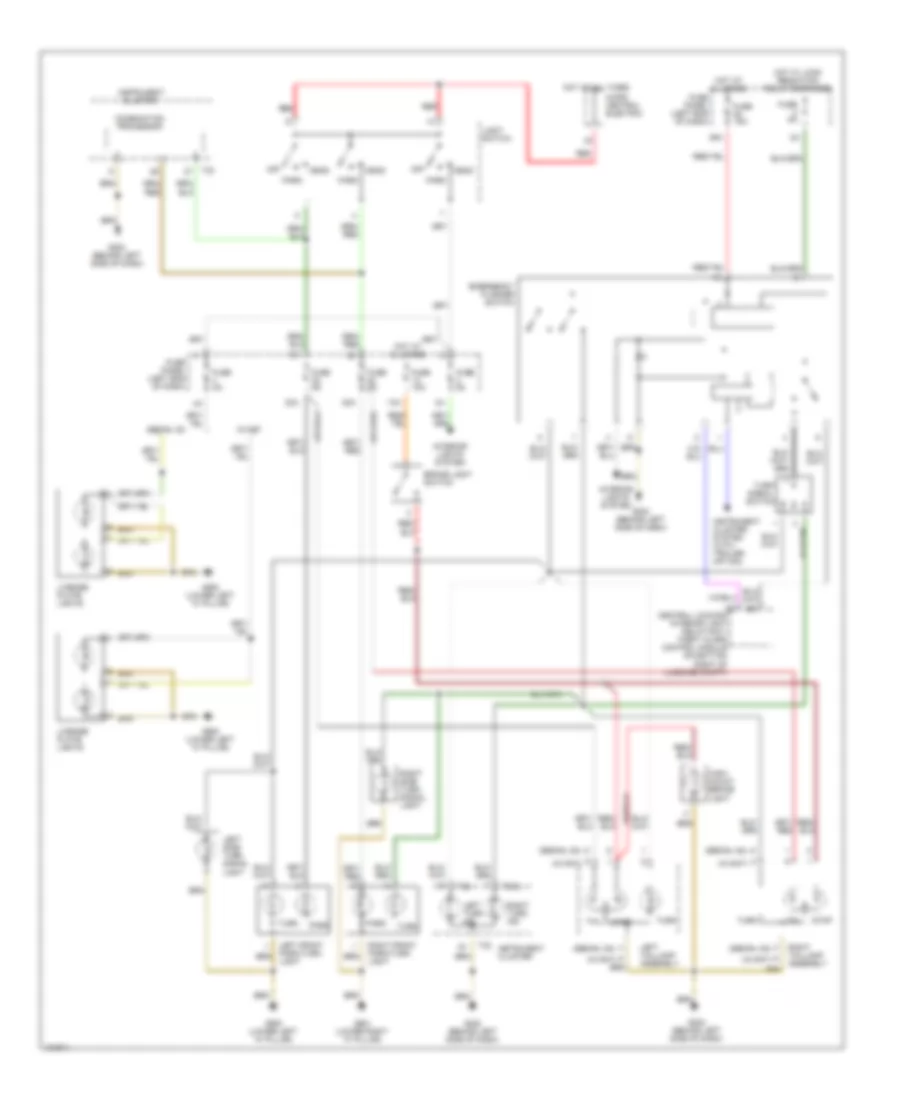 Exterior Lamps Wiring Diagram without DRL without Auto Check System for Audi A4 2000