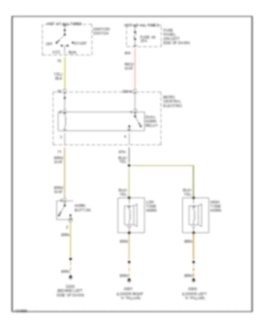 Horn Wiring Diagram for Audi A4 2000