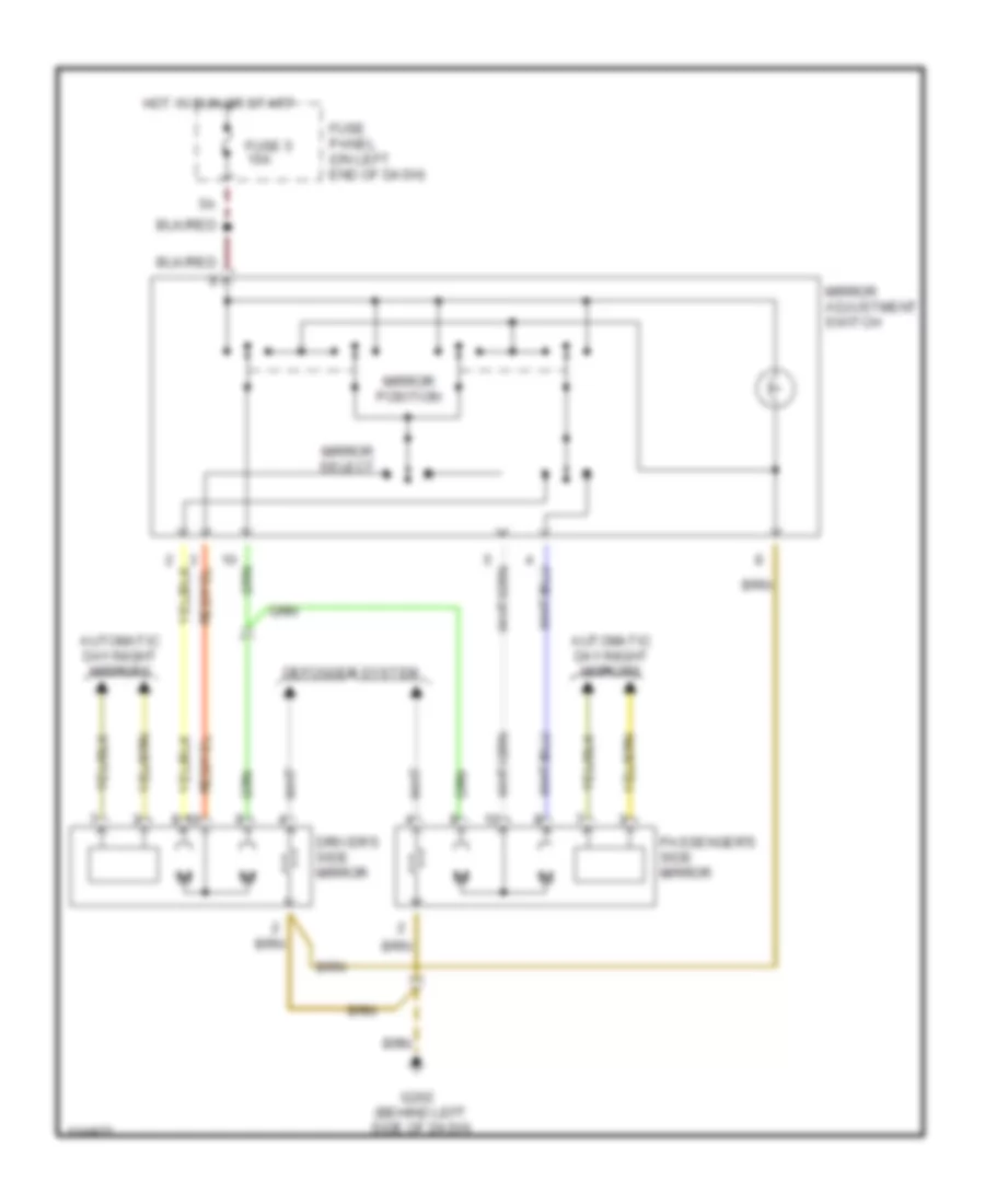 Power Mirror Wiring Diagram for Audi A4 2000