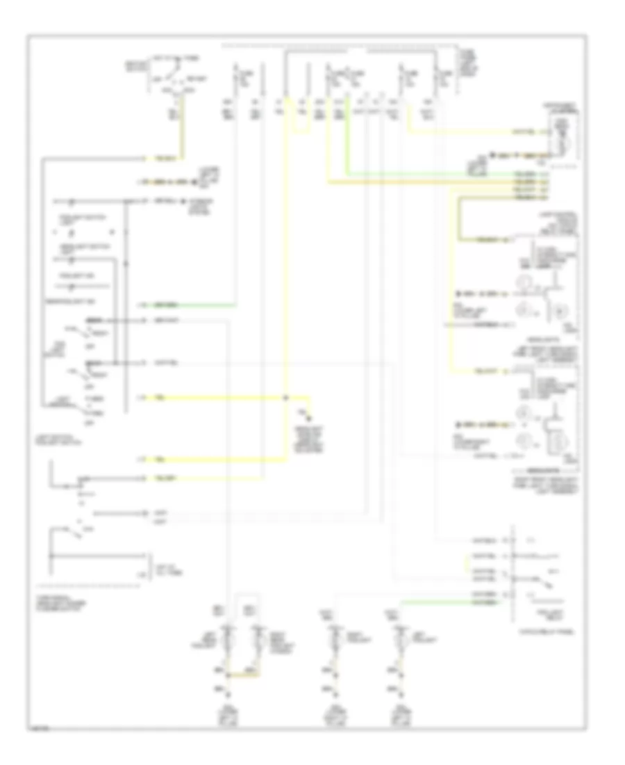 Headlamps  Fog Lamps Wiring Diagram, without DRL, with Driver Information Center for Audi allroad Quattro 2005