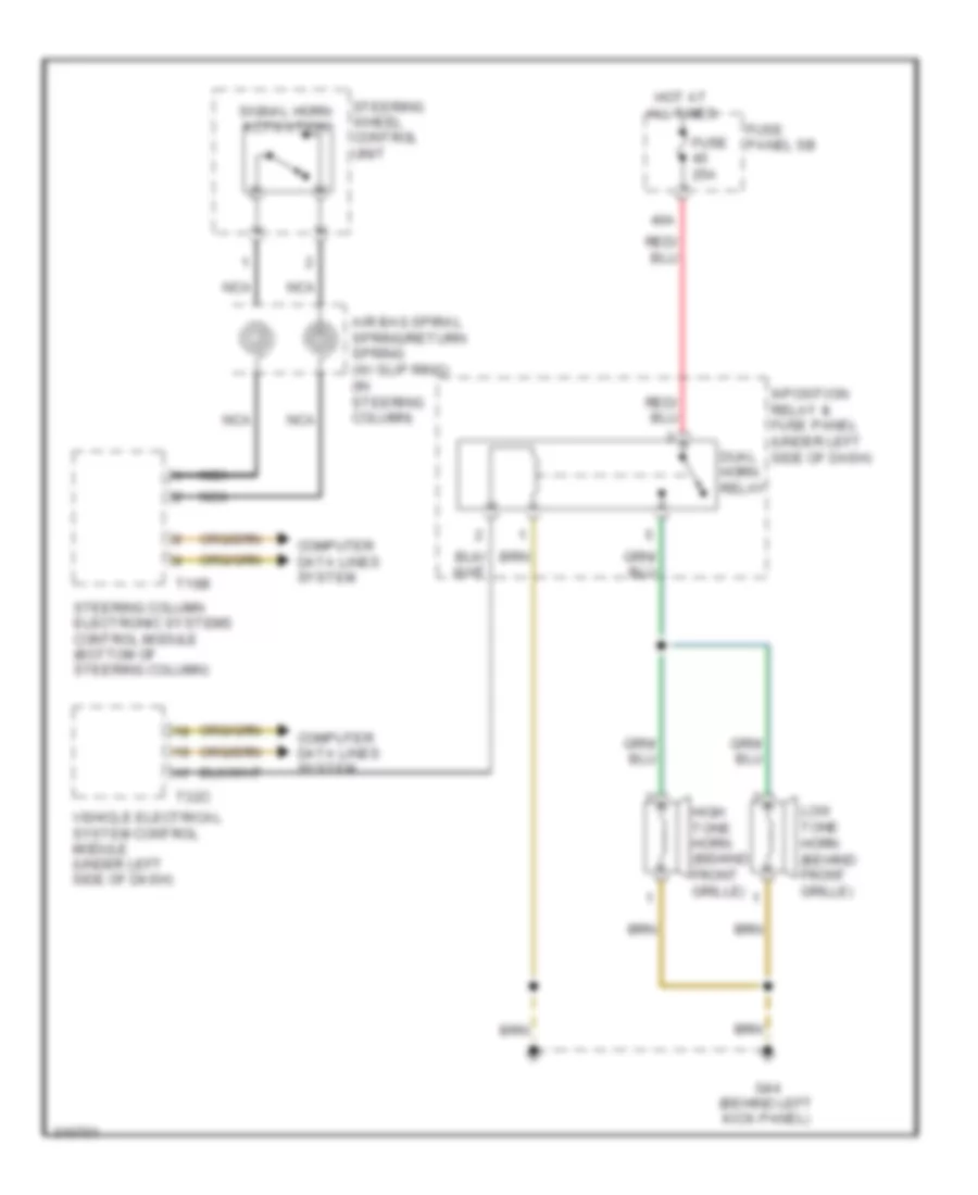 Horn Wiring Diagram for Audi A6 2009