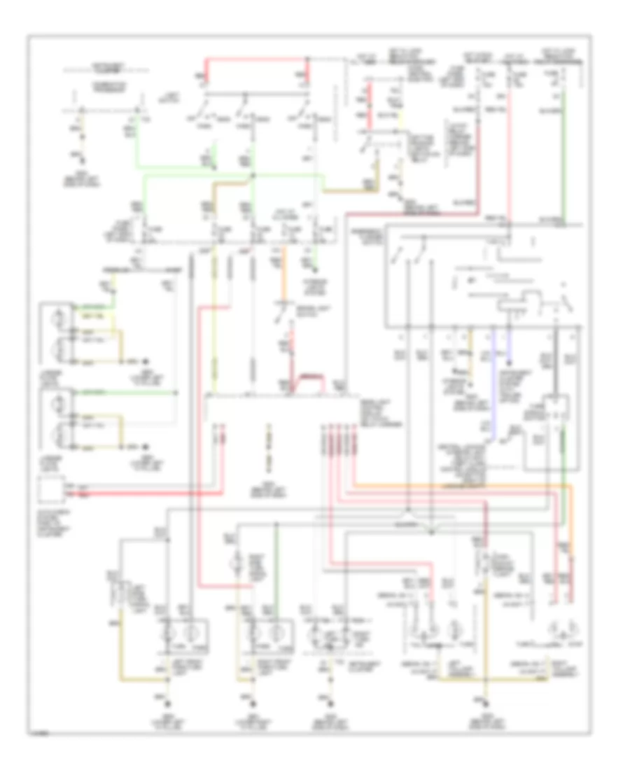 Exterior Lamps Wiring Diagram with DRL with Auto Check System for Audi A4 Quattro 2000