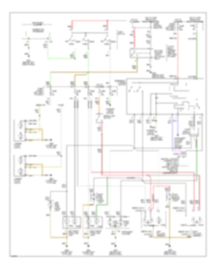 Exterior Lamps Wiring Diagram, with DRL without Auto Check System for Audi A4 Quattro 2000