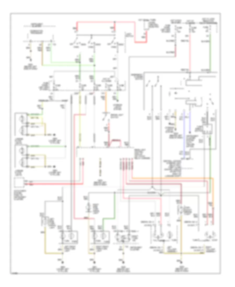 Exterior Lamps Wiring Diagram, without DRL with Auto Check System for Audi A4 Quattro 2000