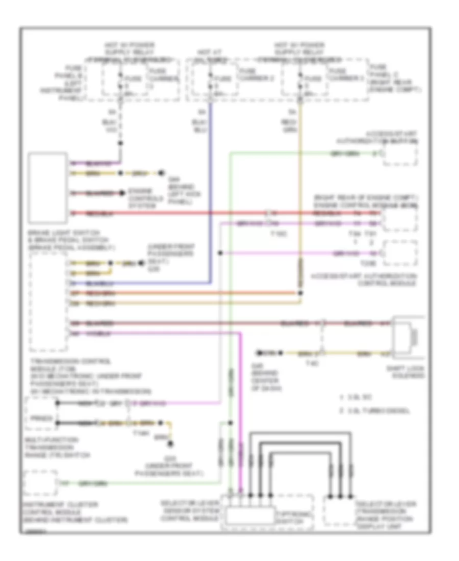 Shift Interlock Wiring Diagram for Audi Q7 Premium Plus 2013