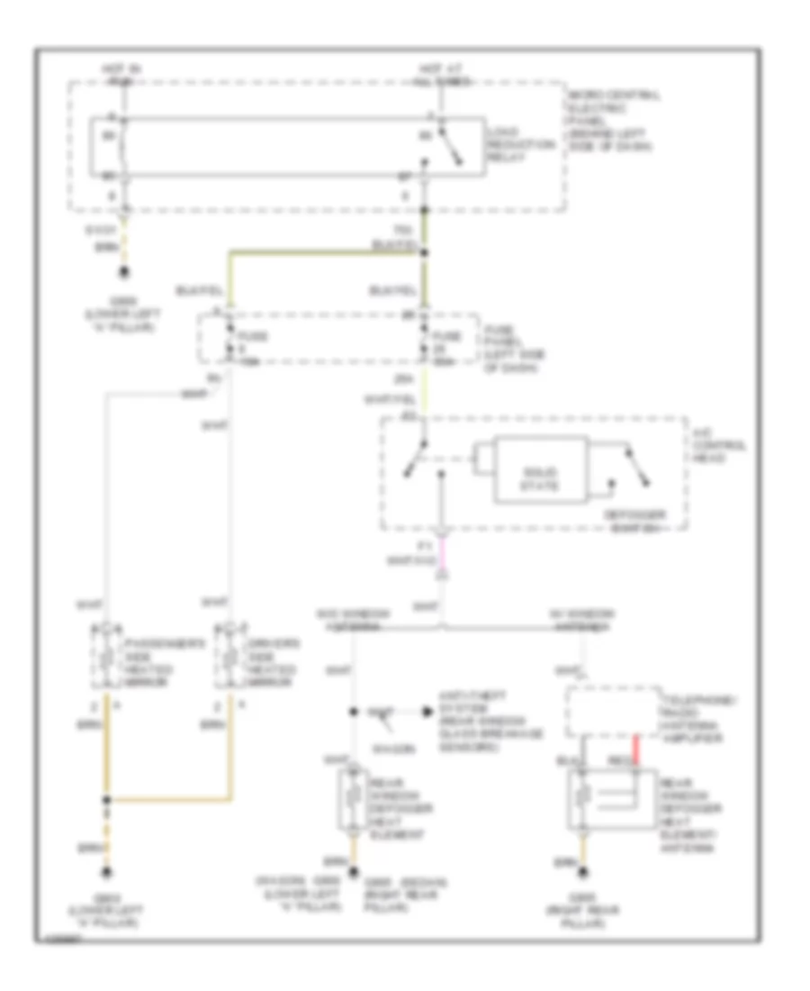 Defoggers Wiring Diagram for Audi A6 2000