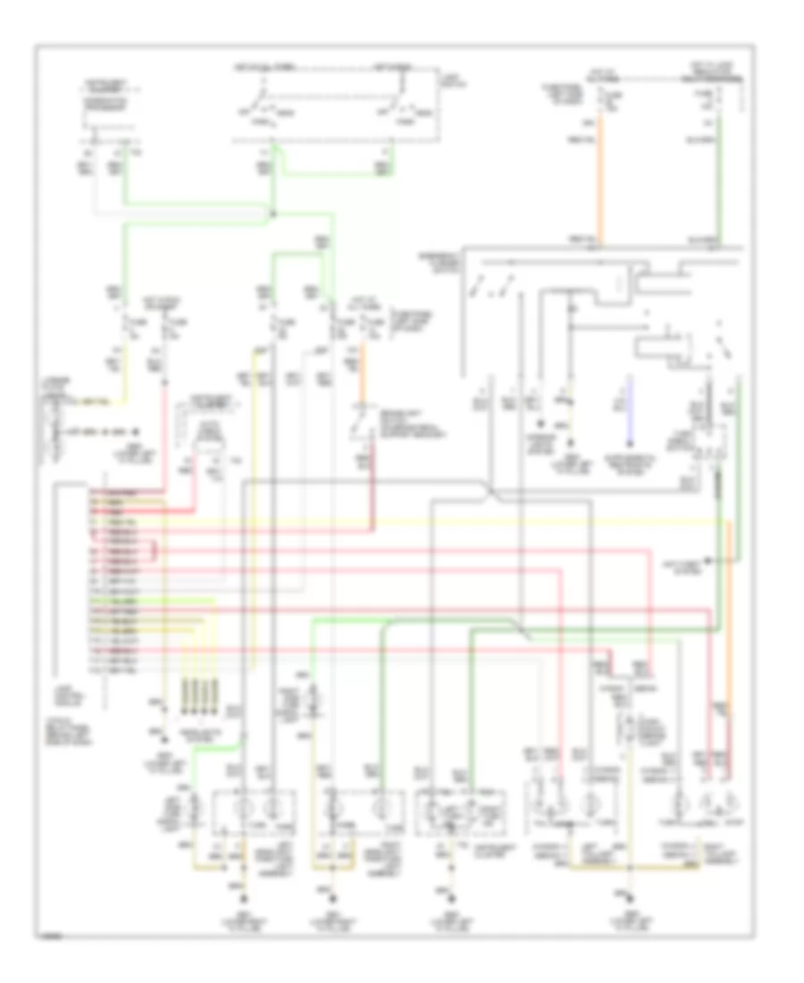 Exterior Lamps Wiring Diagram, with DRL for Audi A6 2000