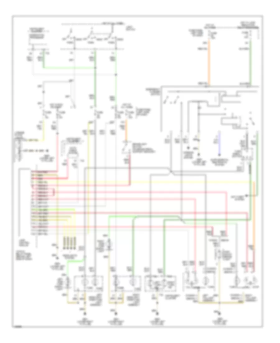 Exterior Lamps Wiring Diagram, without DRL for Audi A6 2000