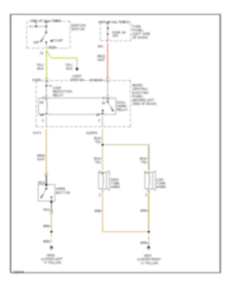 Horn Wiring Diagram for Audi A6 2000