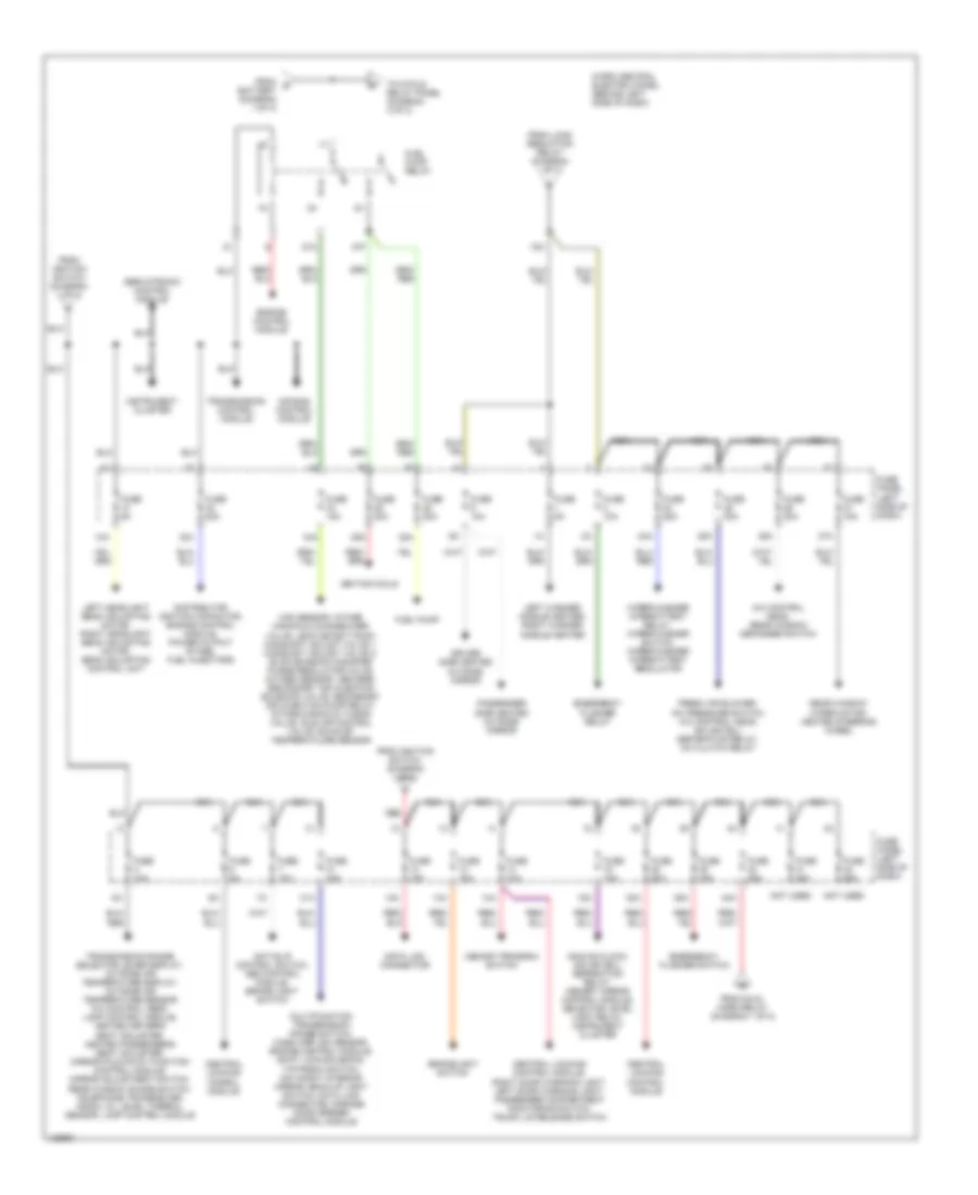 Power Distribution Wiring Diagram (2 of 3) for Audi A6 2000