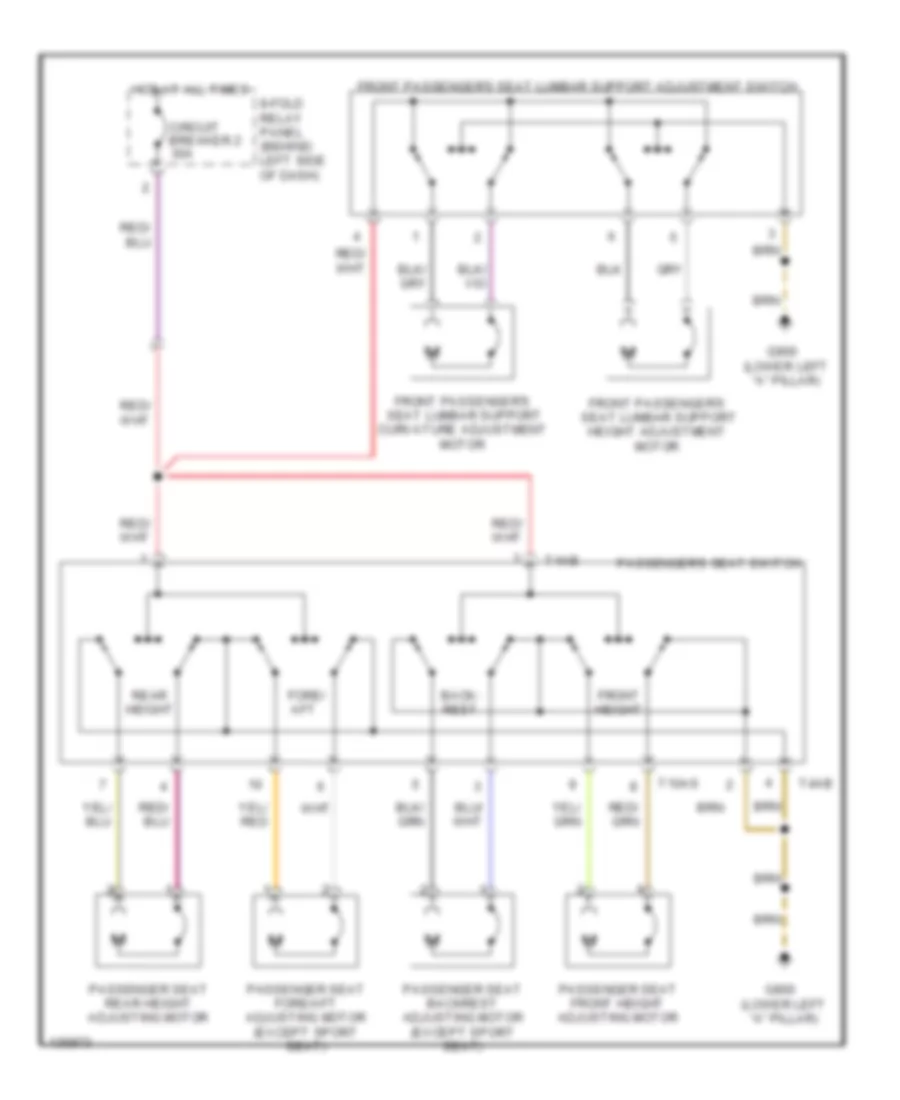 Passenger Seat Wiring Diagram for Audi A6 2000