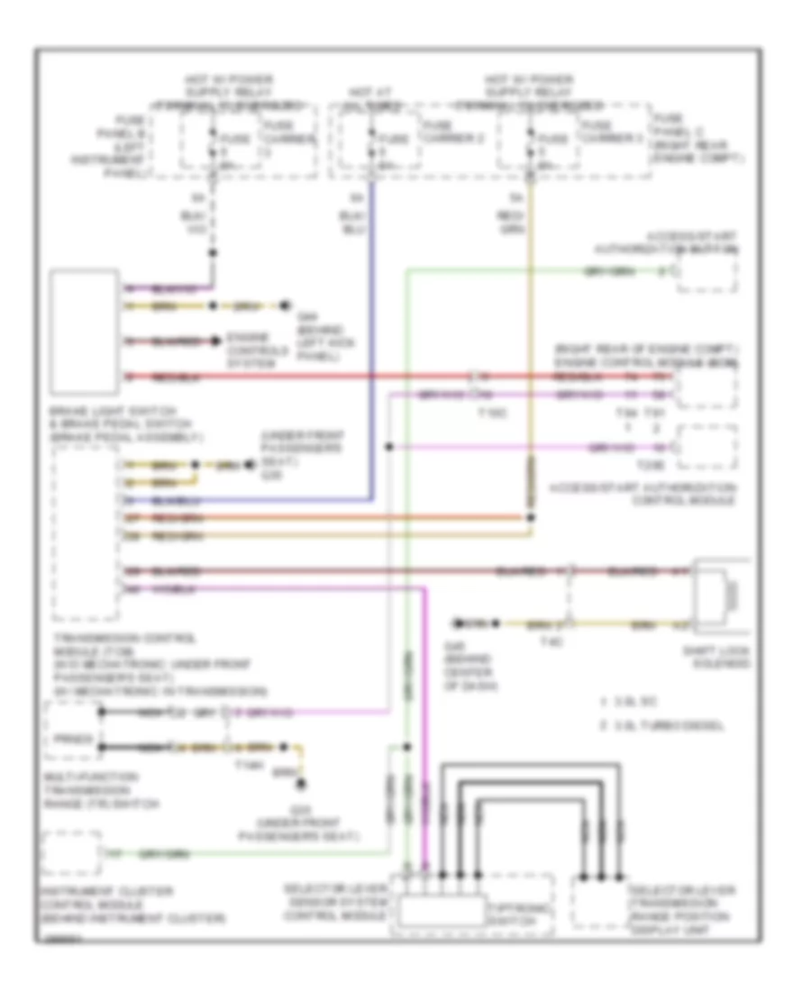 Shift Interlock Wiring Diagram for Audi Q7 Prestige 2013