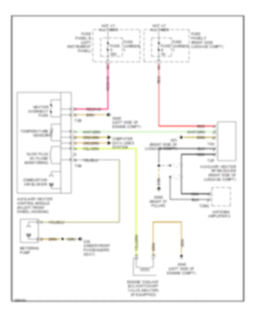 Auxiliary Heater Wiring Diagram for Audi Q7 Prestige 2013