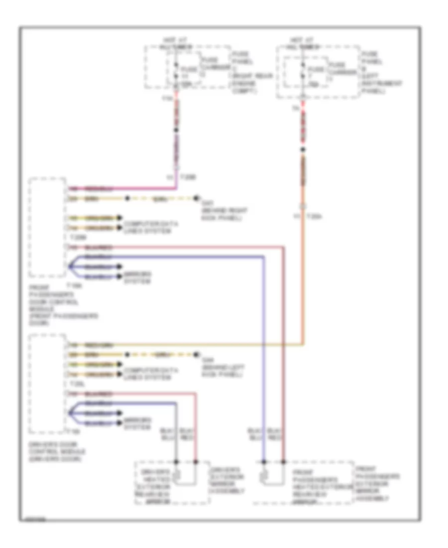 Heated Mirrors Wiring Diagram for Audi Q7 Prestige 2013