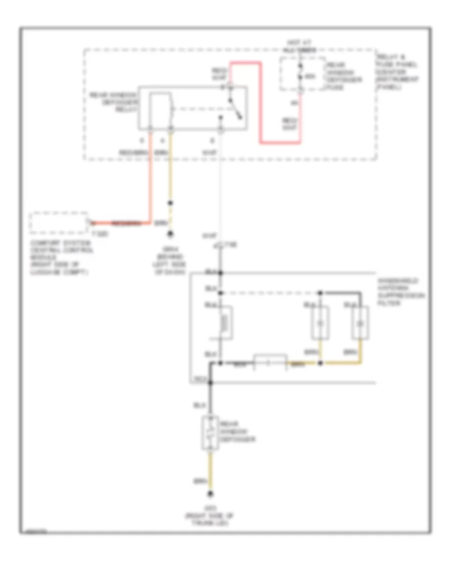 Rear Defogger Wiring Diagram for Audi Q7 Prestige 2013