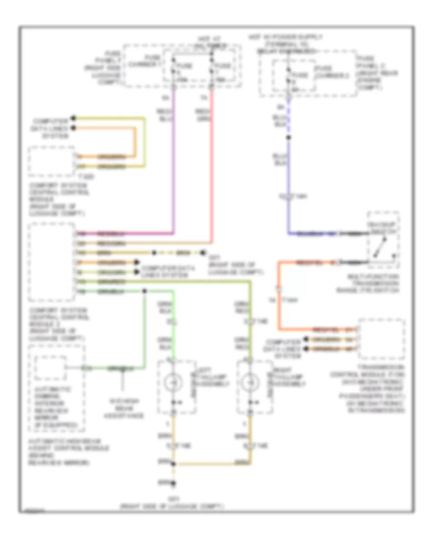 Backup Lamps Wiring Diagram for Audi Q7 Prestige 2013