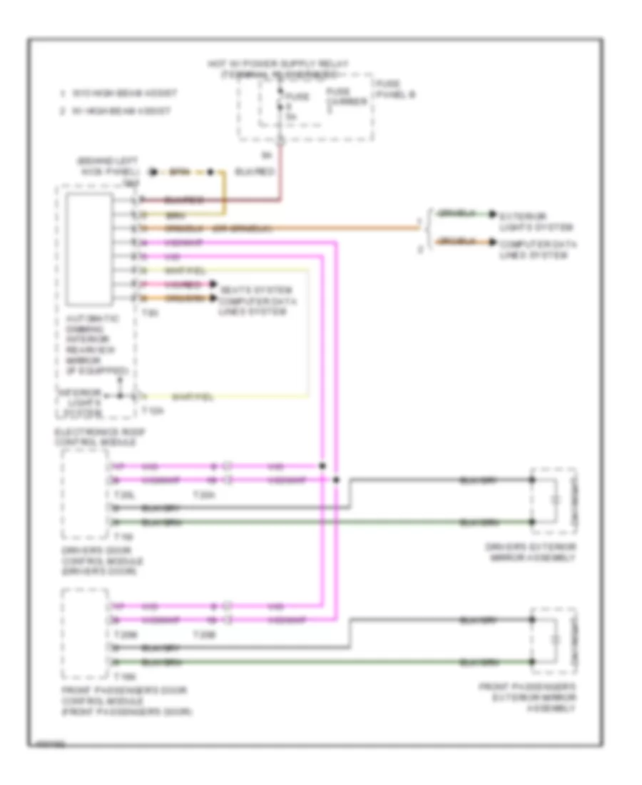 Automatic Day Night Mirror Wiring Diagram for Audi Q7 Prestige 2013