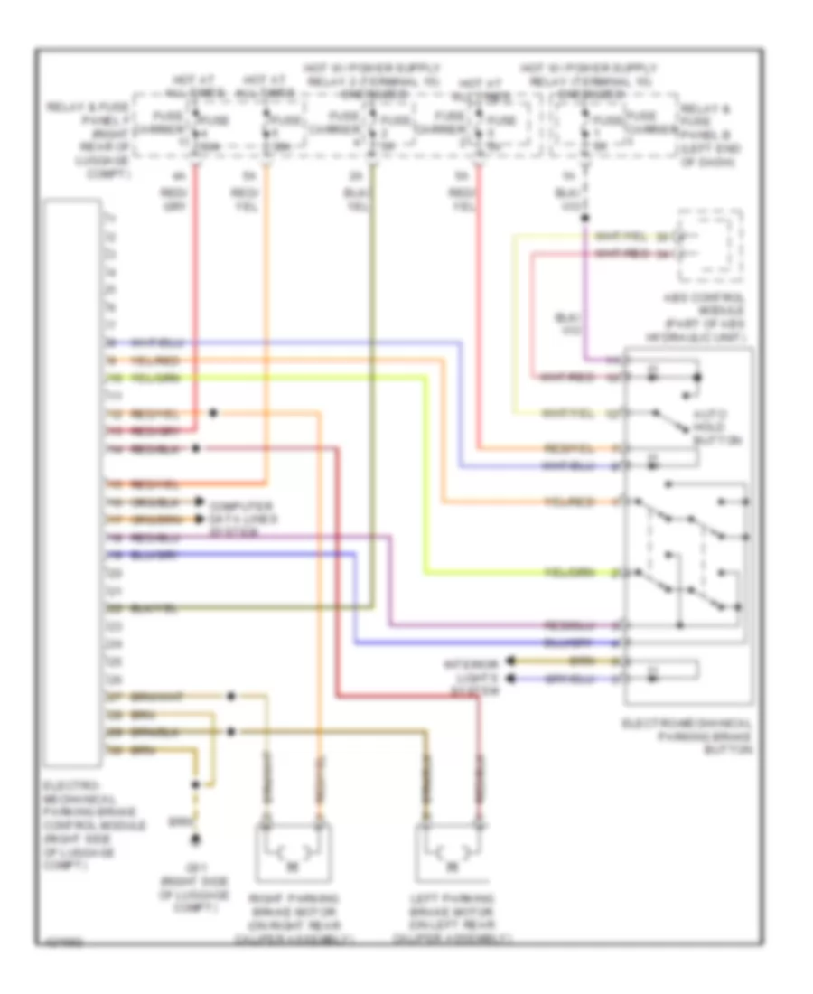 Electronic Parking Brake Wiring Diagram for Audi S6 2014