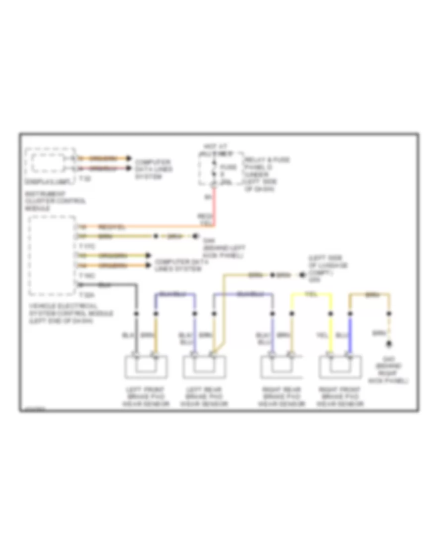 Brake Wear Sensor Wiring Diagram for Audi S6 2014