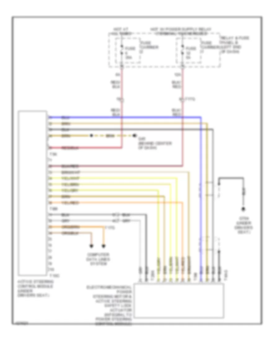 Active Steering Control Module Wiring Diagram for Audi S6 2014