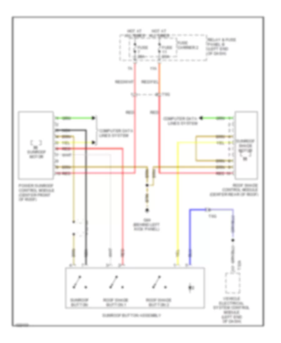 Power TopSunroof Wiring Diagram for Audi S6 2014