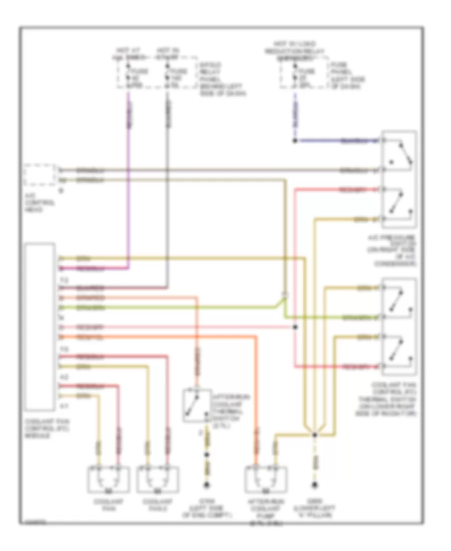 Cooling Fan Wiring Diagram with Coolant Fan Control Module for Audi A6 Quattro 2000