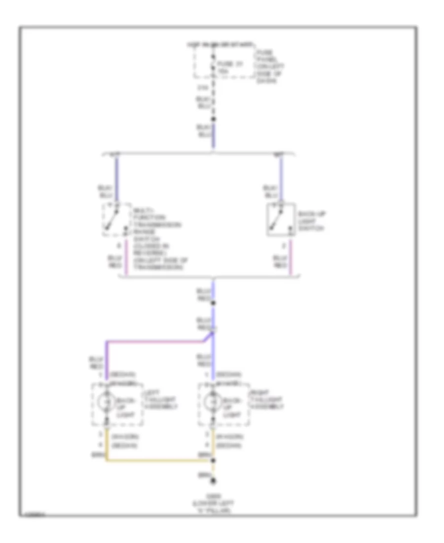 Back up Lamps Wiring Diagram for Audi A6 Quattro 2000