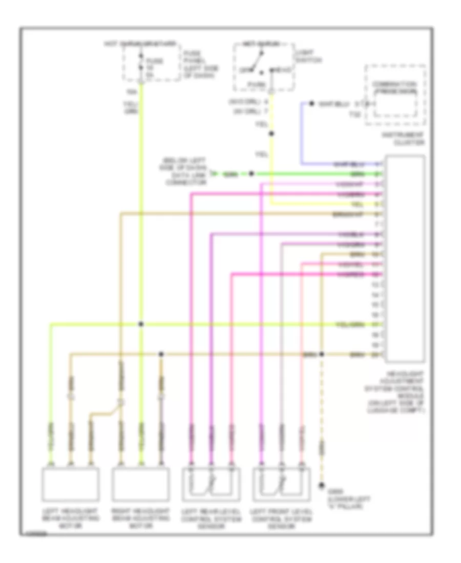 Headlamps Leveling Wiring Diagram Static for Audi A6 Quattro 2000