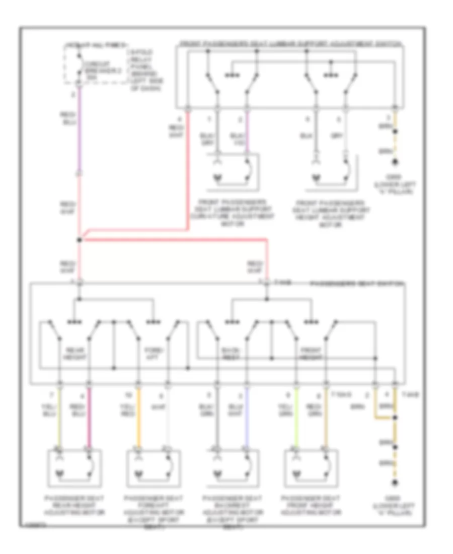 Passenger Seat Wiring Diagram for Audi A6 Quattro 2000