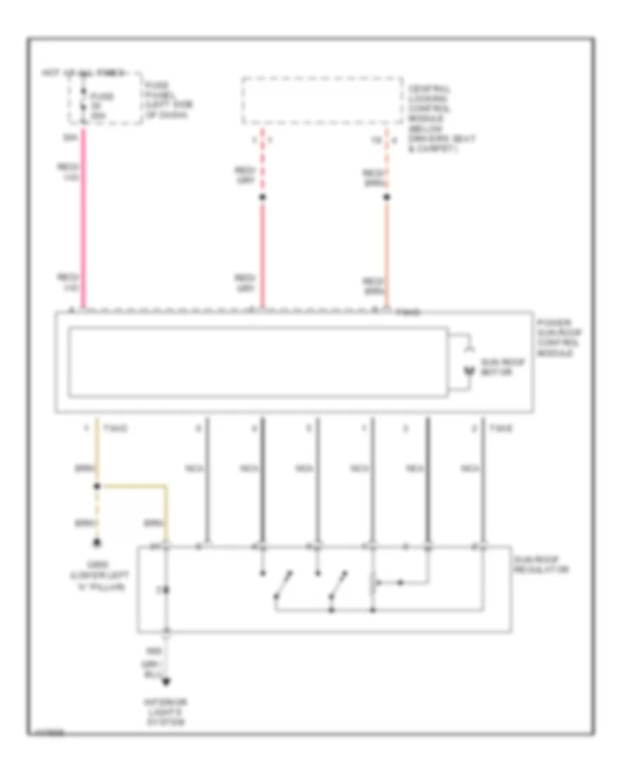 Power Top Sunroof Wiring Diagram for Audi A6 Quattro 2000