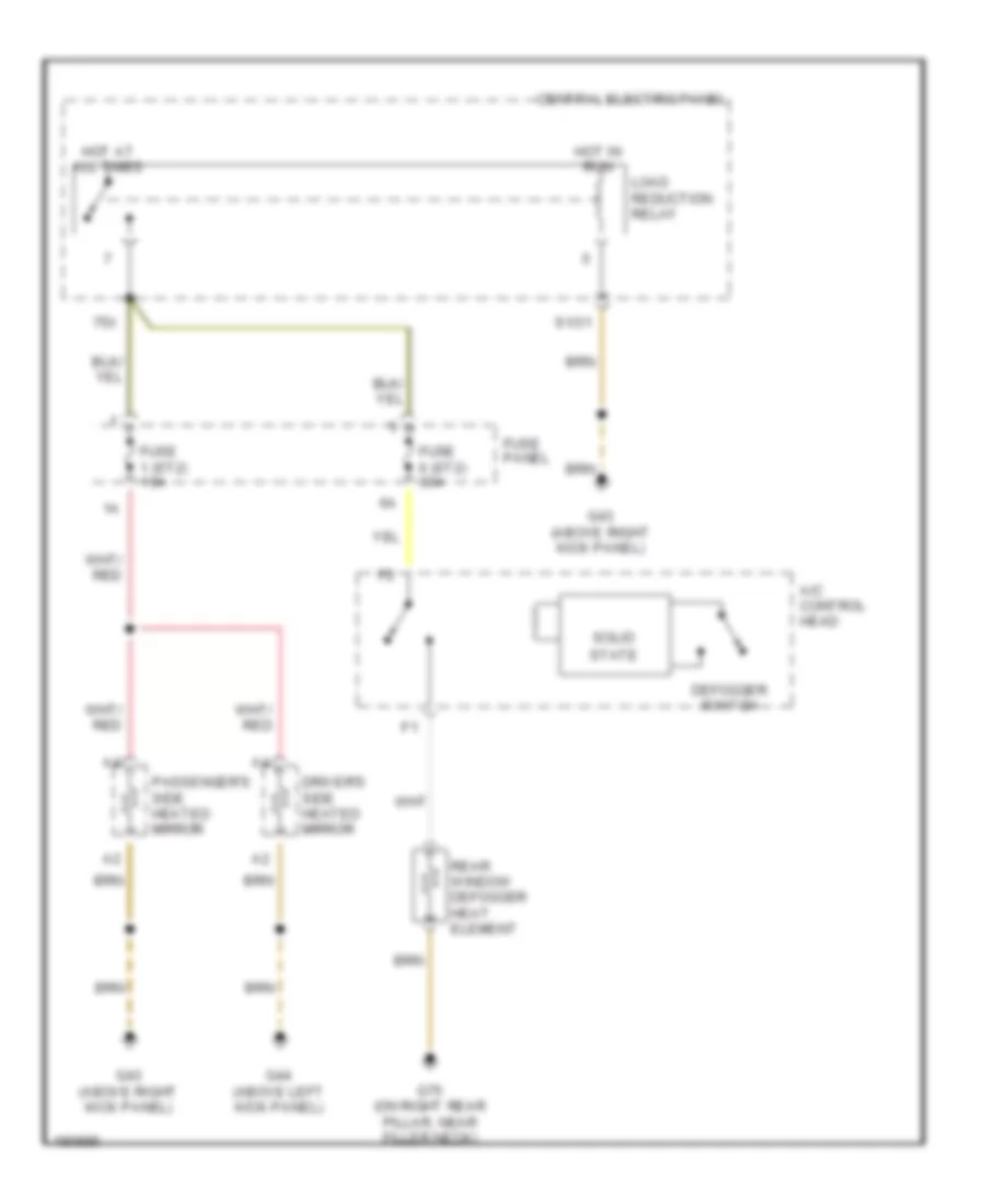 Defoggers Wiring Diagram for Audi A8 L Quattro 2000