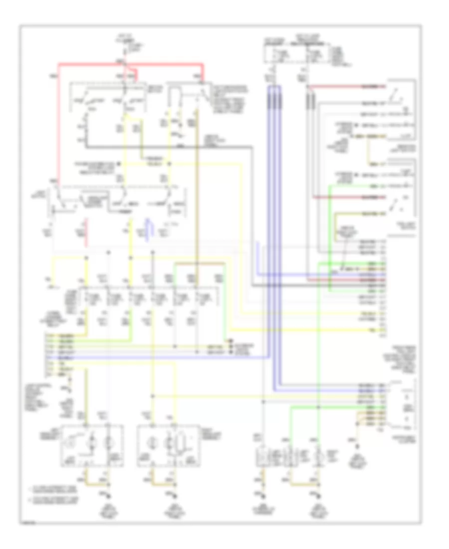 Headlamps  Fog Lamps Wiring Diagram, with DRL for Audi A8 L Quattro 2000