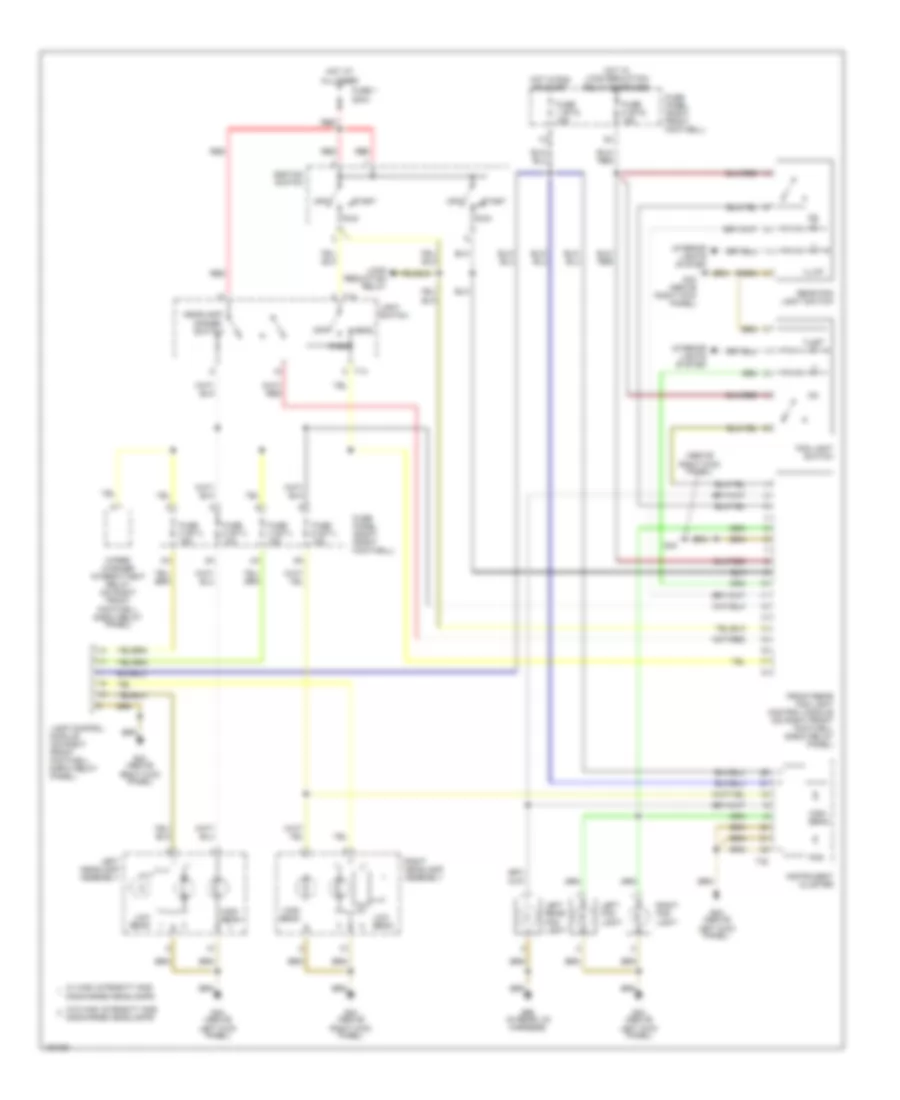 Headlamps  Fog Lamps Wiring Diagram, without DRL for Audi A8 L Quattro 2000