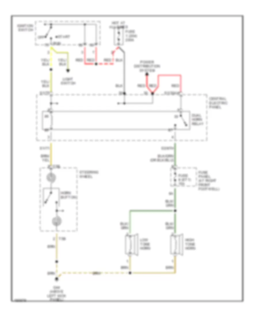 Horn Wiring Diagram, without Telematics for Audi A8 L Quattro 2000