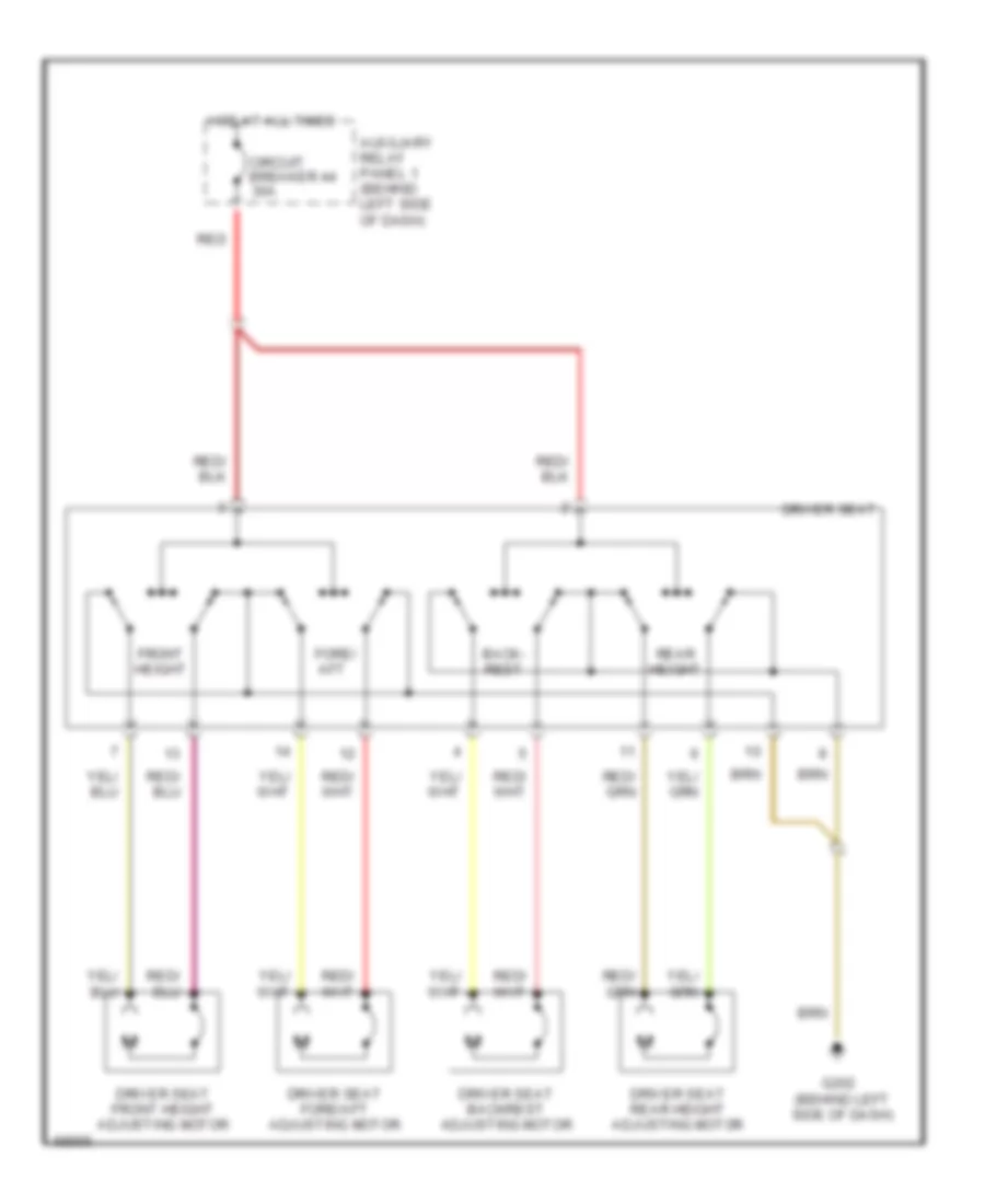 Driver Seat Wiring Diagram without Memory for Audi 100 CS Quattro 1993