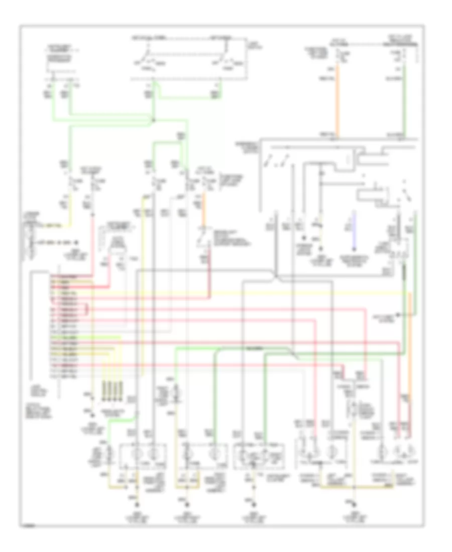 Exterior Lamps Wiring Diagram, with DRL for Audi A6 Avant Quattro 2001