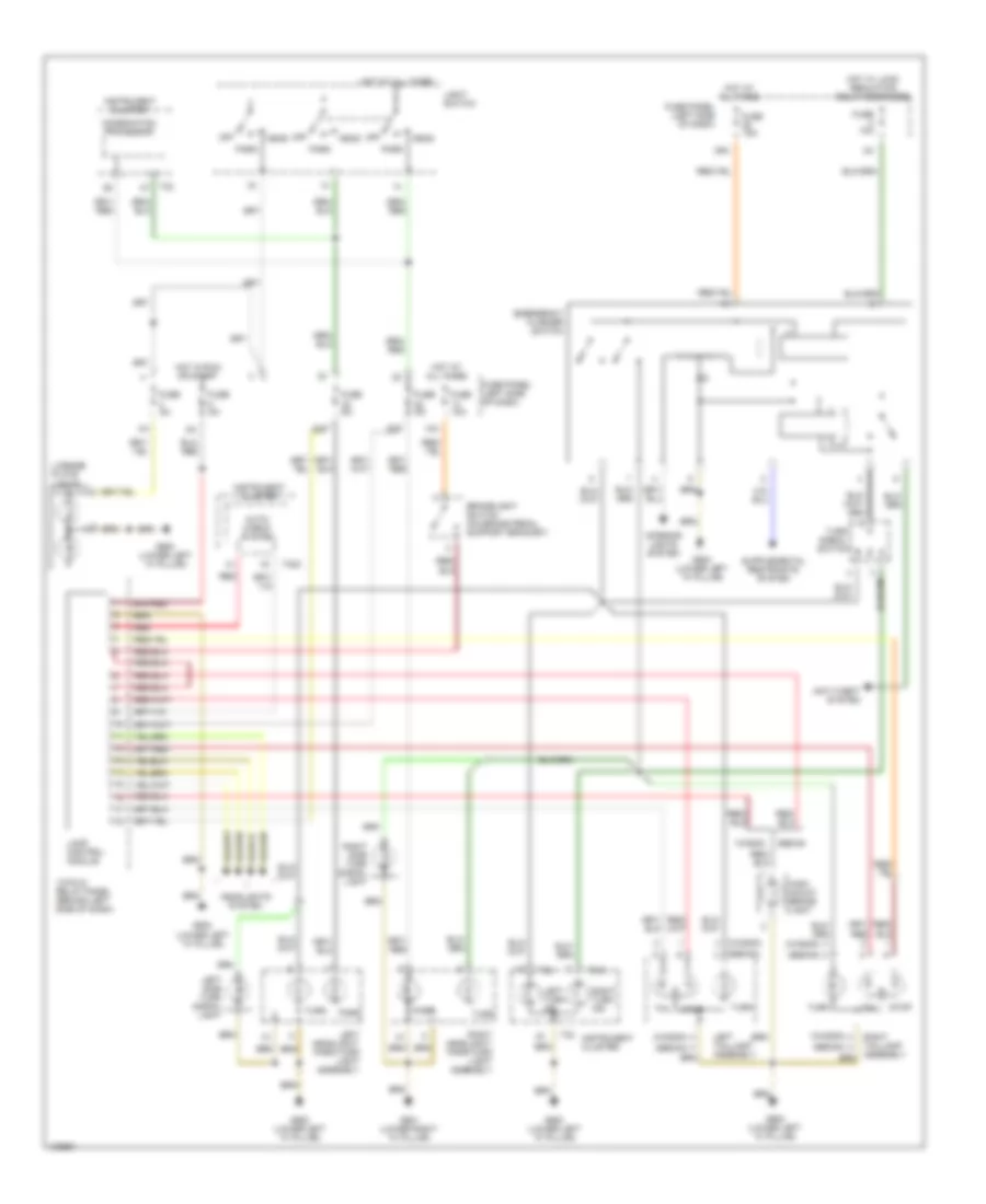 Exterior Lamps Wiring Diagram, without DRL for Audi A6 Avant Quattro 2001
